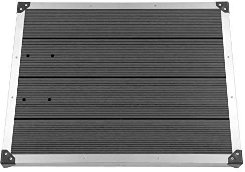 Goliraya Plato de Ducha de Jardín Plato para Jardín, Patio y Piscina WPC Acero Inoxidable Gris 80x62 cm