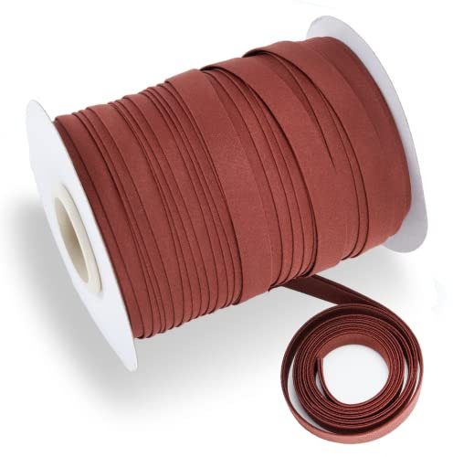 Schrägband, doppelt gefaltet, 1,27 cm, durchgehendes Schrägband zum Nähen, Quilten, Binden, Säumen, Bekleidungshandwerk, Polyester, nicht dehnbar (13 mm, 45 m, braun)