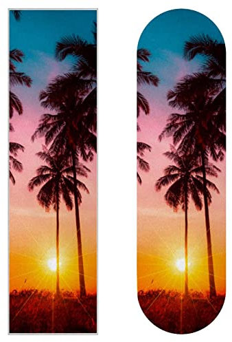Sunset Palm Skateboard-Griptape, Schleifpapier, Longboard, Aufkleber, Scooter, Deck, Sandpapier, 2 Stück
