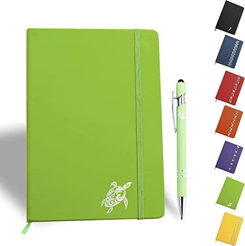 Generisch 2-in-1-Stift mit Mustergravur und passendem A5-Notizbuch…… (Grün (Schildkröte), Stift + Notizbuch)