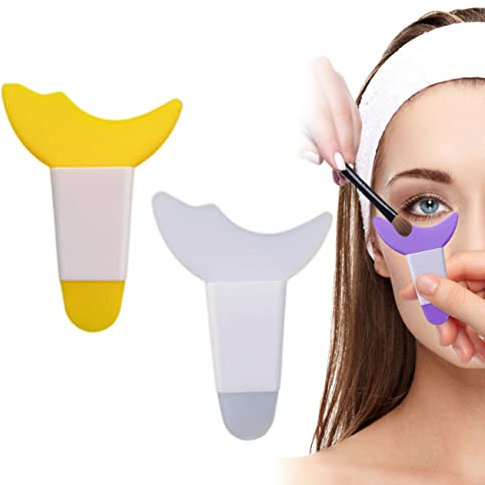 2 PCS Mascara Shield Guard, Eyelash Applicator Guard, Eyeshadow Shield, Multifunction Eye Makeup Auxiliary Guard Tool, Soft Silicone Portable Mascara Baffle, Lazy Supply (003)