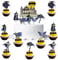 Superhero Batman Cake Toppers, 15Pcs Happy Birthday Decorations for Boys, Girls, Kids - Cupcake Toppers for Superhero Party Supplies