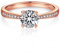 MomentWish Verlobungsring Damen, 1 Karat Moissanit Diamant Ring Damen, VVS1 D Farbe Rose 925 Sterling Silber, Verlobung Hochzeit Geschenk Ring für Frauen-Größe52