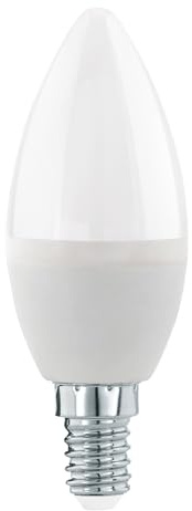 EGLO E14 LED Lampe dimmbar, Glühbirne in Kerzenform,7 | 5 Watt (entspricht 60 Watt), 806 Lumen, Leuchtmittel Kerze warmweiß, 3000 K, Glühlampe opal weiß, C37, Ø 3,7 cm