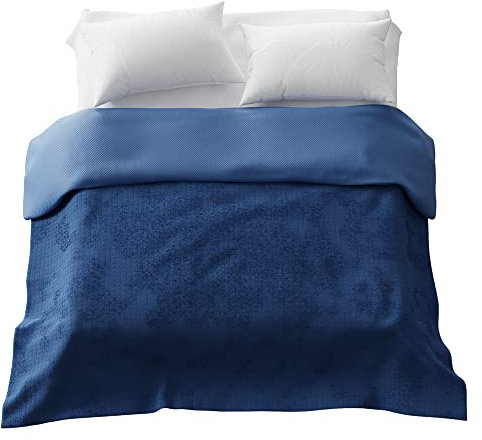 Balance Bezug für Gewichtsdecke 4-Jahreszeiten mit Reißverschluss Bezugssystem Deckenbezug für Erwachsene/Jugendliche für besseren Schlaf Blau Standard 135x200 cm