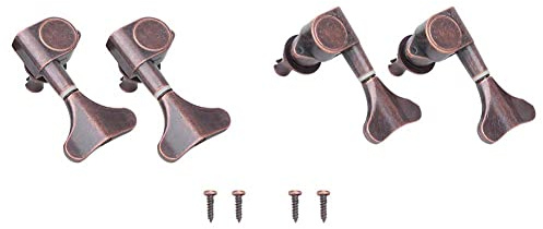 zalati Lot de 4 mécaniques 2R2L scellées pour guitare basse à cordes Couleur cuivre