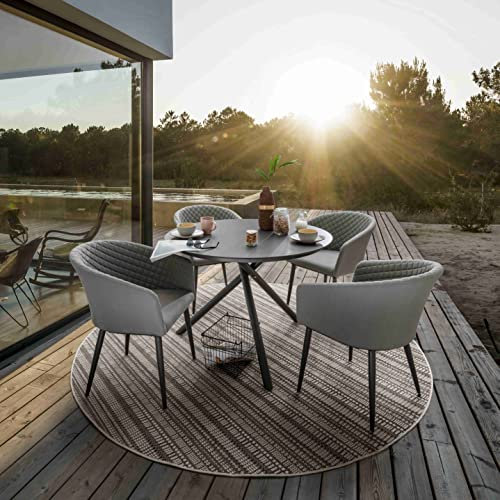 Destiny Sitzgruppe Modena Barletta 4 Sessel + Tisch Ø110x77cm HPL Tischplatte