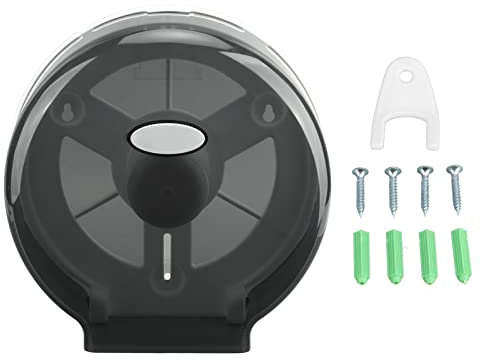 Dispenser di Fazzoletti, Dispenser di Carta Igienica Jumbo a Rotolo Singolo Dispenser per Montaggio a Parete per Uso Commerciale o Domestico per Bar dell'Hotel - Nero