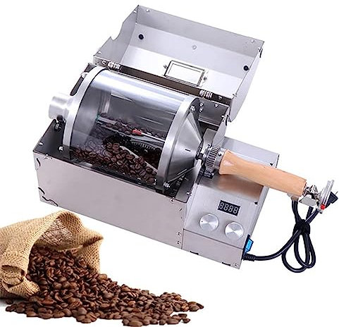 Tostatrice Elettrica per Chicchi Di Caffè, Tostatrice Automatica per Caffè 500g Macchina per Tostare I Chicchi Di Caffè a Tamburo, Tostatrice Professionale per Chicchi Di Caffè per Ristorante