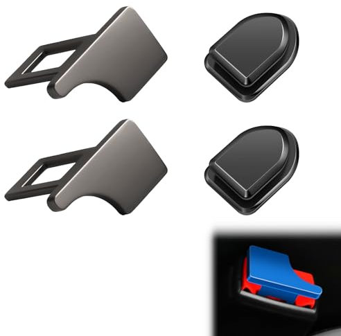 2PCS Clip per Cinture di Sicurezza,Clip Cintura Sicurezza Auto,Fibbia per la Cintura di Sicurezza,Clip Universali per Cinture di Sicurezza per Veicoli,Elimina Le Distrazioni Sonore+2 Ganci