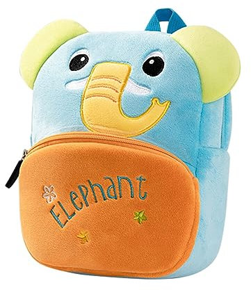 Uposao Kinder Rucksack Niedlich Tier 3D PlüSch Rucksack Karikatur Kindergarten Tasche für Kinder Jungen Mädchen Kleinkind 1-6 Alter(Elefant)