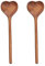 DKSooozs Wooden Heart-Shaped Spoons Heart Shaped Wooden Spoons (2Pcs) - Small Wooden Spoons for Condiment, Salt, Sugar