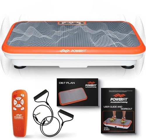 Power Fit Vibration Plate Exercise Machine, Powerfit Elite Vibration Platform, Power Plate, Body Vibration Plate for Lymphatic Drainage, Body Shaker Weight Loss - Remote, Resistance Bands & Diet Plan
