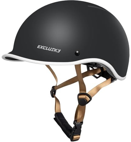 Exclusky Fahrradhelm für Erwachsene, Urbaner Fahrradhelm, verstellbar, Skateboard, Roller, Skaten, Fahrrad, Pendlerhelm für Männer und Frauen (Eisen)