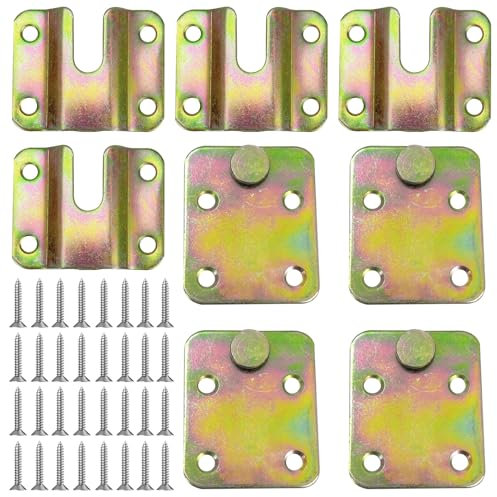 4 ensembles charnières de lit lourdes, supports de lit, crochets d'image, attaches fixes d'angle de lit, crochets de connexion en acier inoxydable pour photo, attaches suspendues pour photo, matelas