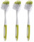 Lot de 3 brosses à vaisselle de cuisine, brosse à récurer à vaisselle avec long manche, brosse de nettoyage avec poils rigides pour nettoyer la vaisselle, les casseroles, les poêles, l'évier et la