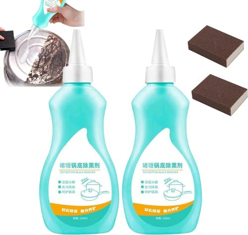 Magic Gel Cleaner for Pots and Pans, Black Pot Bottom Cleaning Gel, Cleaner for Bottom of Pots and Pans, Rust Remover Kitchen Utensils, Pot Cleaner (2PC)