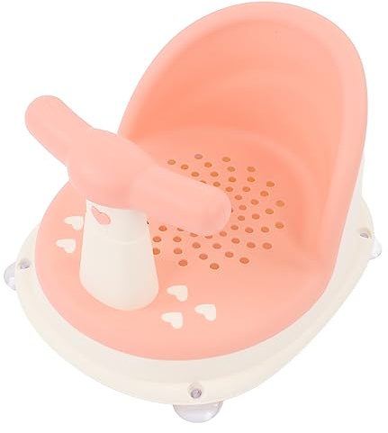 Hautsicherer Baby-Badewannensitz aus Weichem Gummi. Multifunktionaler, Zusammenklappbarer Baby-Badewannensitz für Hotelzimmer (PINK)