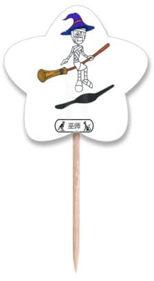 Palillos de dientes de Egipto para Halloween, mago Horus, con diseño de estrella, palillos para cupcakes
