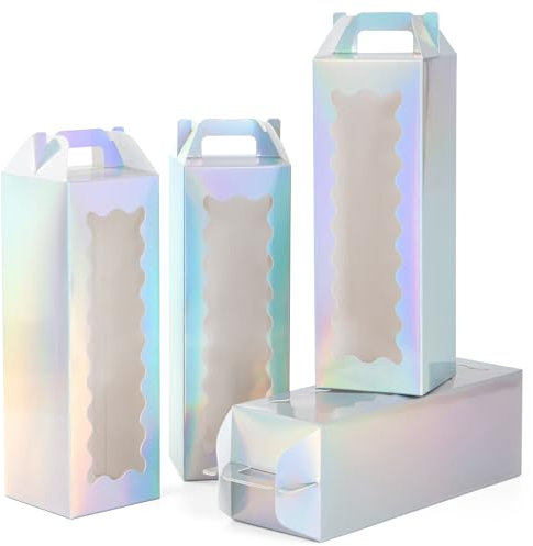 20 Pcs Tumbler Gift Boxes with Handle for Sublimation Glass Exhibition Boxes, Transparent Gift Box for 20oz & 30oz Drinking Glasses Jars Sublimation Glass Can Blanks,9.8 x 3.35 x 3.35 In (Laser)