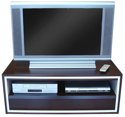 BERLIOZ Creations Extenso Meuble TV Wengé Qui Peut s'aggrandir et avec Un tiroir 92x41x35 cm ou 162x41x35 cm