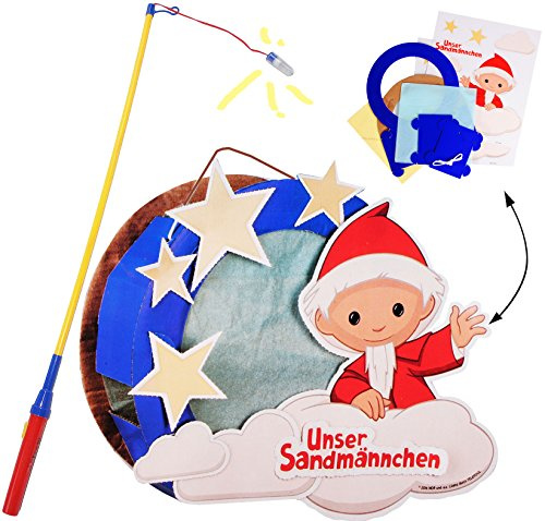 alles-meine.de GmbH Set: Bastelset 3-D Effekt Papier Laterne/Lampion + LED Laternenstab - unser Sandmännchen - zum Basteln/Laternenbastelset - für Kinder - elektrisch..