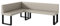 MEBLINI Eckbank für Esszimmer - Küchenbank - Essecke - Sitzecke Küche - Toni - U-Beine 142x196x87cm Links - Beige Kunstleder