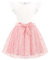 Arshiner Filles Robes Ensemble D'été Manches Volantes T-shirt Blanc Avec Jupe Rose Deux Pièces Tulle Enfants Robe Ensembles Vêtements Fête Robe De Fête Avec Ceinture 3-4 Ans