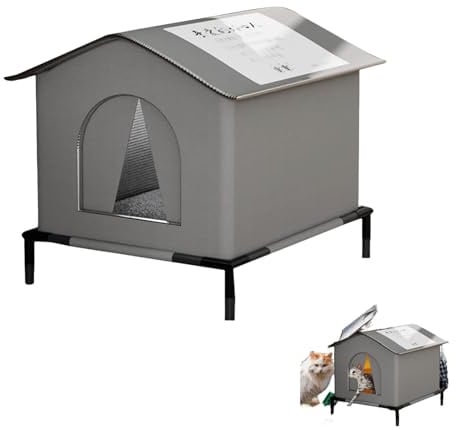 Maison pour Chat Extérieur Isolée avec Abri - Niche d'Hiver avec Cabane