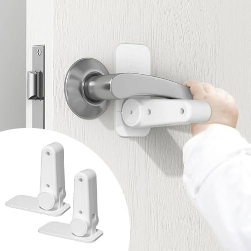 ZEWZE 2 Pièces Serrure de Sécurité pour Enfants, Serrures à levier de porte pour enfants et petproof, serrures de poignée de porte pour tout-petits, serrures de sécurité pour tout-petit (Weiß)