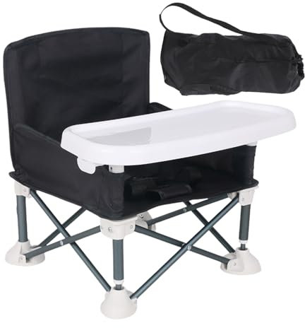 Chaise Haute Bébé Portable, Chaise D'alimentation Pour Bébé Pliable, Rehausseur Chaise Bebe Pliable Avec Plateau Amovible Et Sac De Voyage, Pour Camping, Plage,