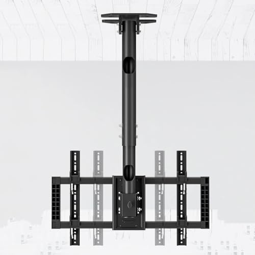 WQPMNYG Supporto TV da soffitto inclinabile - Supporto TV da soffitto Girevole a 360°, per TV da 99-90 Pollici, con Supporto TV da 85 kg, Max. 600 x 400 mm,
