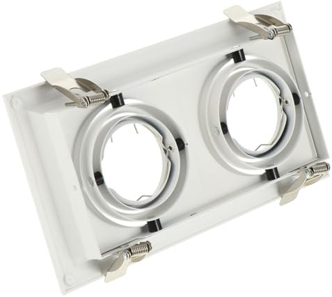HOMSFOU Foco Empotrable Doble LED para Techo Aro Embellecedor Blanco Compatible Luz Direccional para Cocina Salón y Oficina Instalación Fácil y Práctica