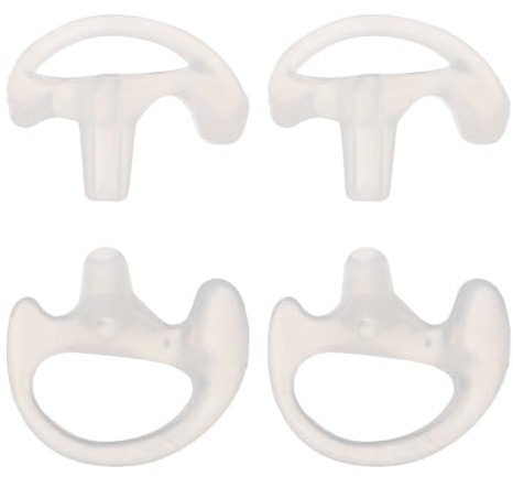 OUNONA 2 Pairs Replacement Molded Ear Piece for Two-way Radios, Soft Silicone Earbud Inserts with Noise Isolation and Lightweight Design, Compatible with Acoustic Tube Headsets for Long