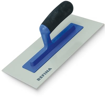 REFINA Fine Texture Float for Finishing Walls, Ceilings, Floors - 11x5½ (280x140mm) Off-White ABS Plastic Plastering Float w/ 3mm Gauge - Durable Render Float w/Bevelled Edges & Soft Grip Handle