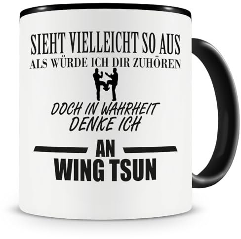 Samunshi® Ich denke an Wing Tsun Tasse Kaffeetasse Teetasse Kaffeepott Kaffeebecher Becher