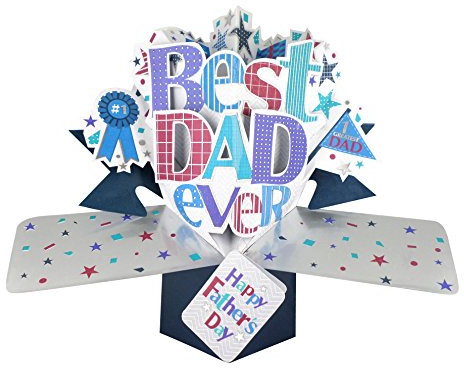 Best Dad Happy Father's Day Pop-Up Greeting Card Second Nature 3D Pop Up Cards