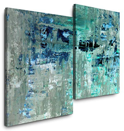 Sinus Art Abstrakte Kunst 120x80cm 2 Kunstdrucke je 70x60cm Kunstdruck modern Wandbilder XXL Wanddekoration Design Wand Bild