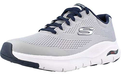 Skechers Men's Arch Fit Sneaker,Gray Textile/Synthetic/Navy Trim,5.5 UK
