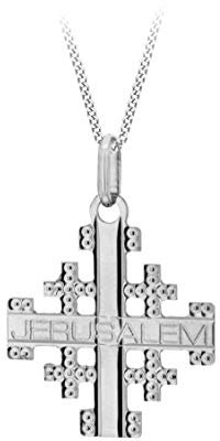 Tuscany Silver Damen Sterling Silber rhodiniert 'Jerusalem' Kreuz Anhänger an Panzerkette - 46cm/18'