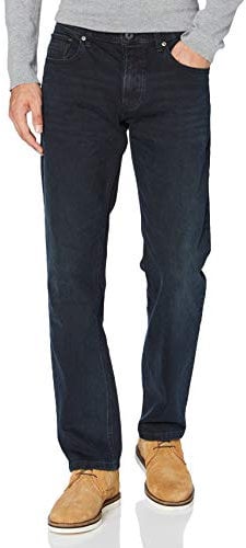 camel active Herren Relaxed Fit 5-Pocket Jeans mit leichten Used-Effekten Dunkelblau, menswear-40/32