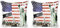 ABAKUHAUS Amerikanische Flagge Dekokissen Kissenbezug 2er Pack, New York, Modern Accent Doppelseitiger Digitaldruck, 45x45, Mehrfarbig Korallenrot