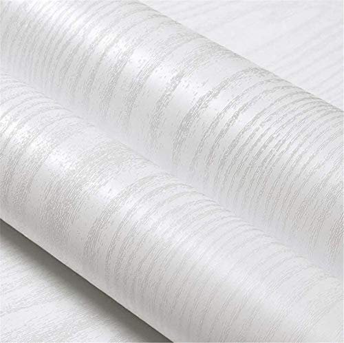 Yancorp 61 cm 3 m mattweißes Holz-Kontaktpapier zum Abziehen und Aufkleben, strukturierte Zug- und Aufkleben, Kontaktpapier für Arbeitsplatten, Regaleinlage (61 x 3 m)