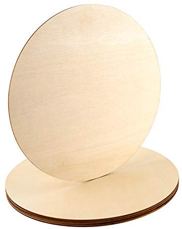 LUTER Pack of 5 Unfinished Wooden Round Discs 10 Inches - Cutouts for DIY Circle Sign