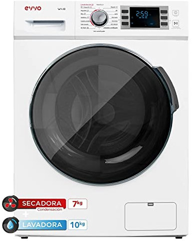 EVVO Lavadora-Secadora 4.10, 10 kg lavado, 7 kg secado, 16 Programas, Blanco