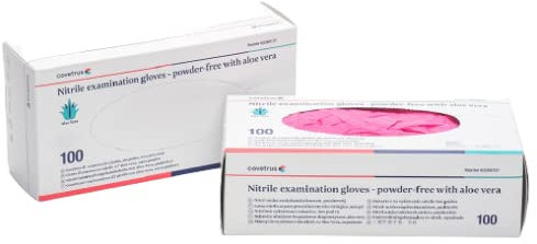 COVETRUS Guanti NITRILO senza polvere aloe vera rosa L 100 pz