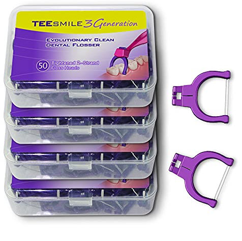 TeeSmile - Filo interdentale evolutivo pulito a 2 fili, 200 pezzi