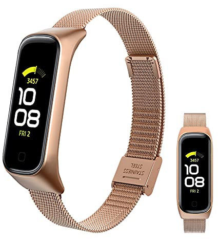 BDIG Armband Kompatibel mit Samsung Galaxy Fit 2, Metall Ersatzarmband Wasserdicht Edelstahl Replacement Armband Zubehör Uhrenarmband für Galaxy Fit 2(No Host)