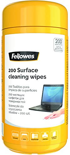 Fellowes Performance 200 Surface Cleaning Wipes Tub for Home and Office - Multi surface Antibacterial Wipe - Multi-pack of 6