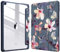 FINTIE Hybrid Case Compatible with iPad 9th / 8th / 7th Generation (2021/2020/2019 Release) 10.2 inch - Shockproof Cover with Clear Back Shell w/Pencil Holder, Auto Wake/Sleep, Hibiscus